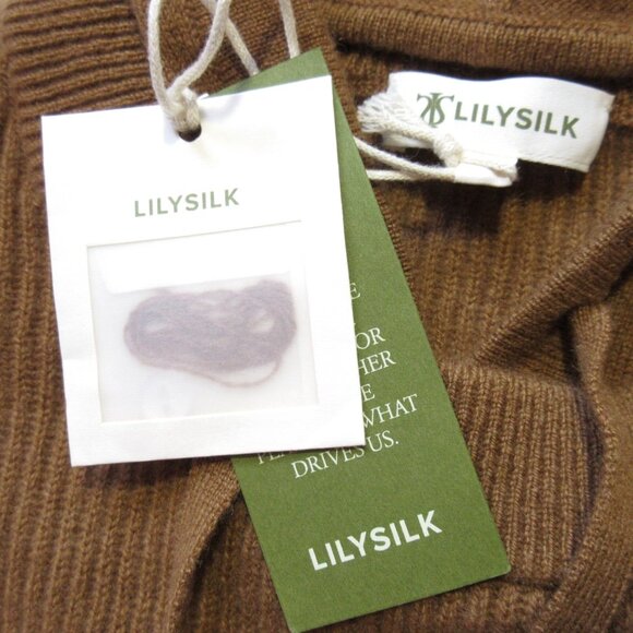 NWT Lilysilk Eshe in Toffee 2-in-1 Cashmere Detachable Hoodie Sweater S $290 - Picture 2 of 4